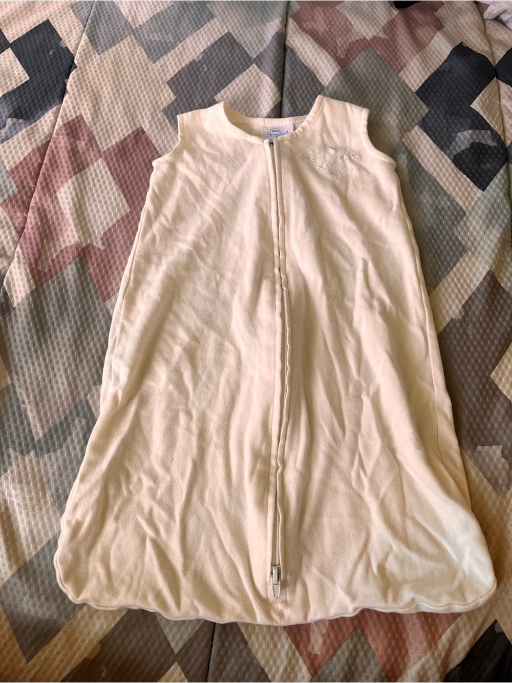 Halo Cream Sleeveless Zip-Front Sleep Sack